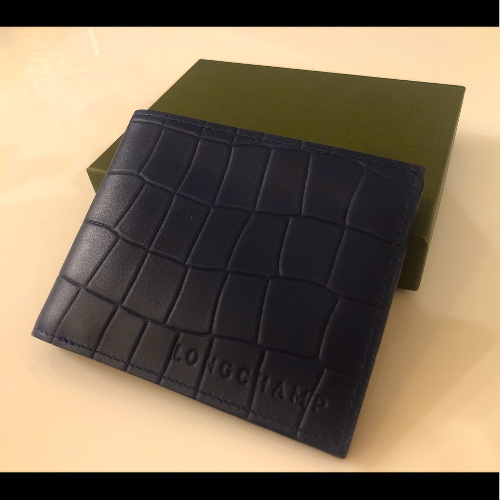 Brand New Longchamp Navy leather Men’s wallet